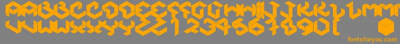 Kubikmeta Font – Orange Fonts on Gray Background