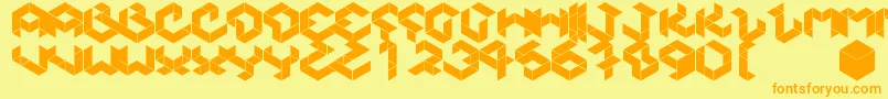 Kubikmeta Font – Orange Fonts on Yellow Background