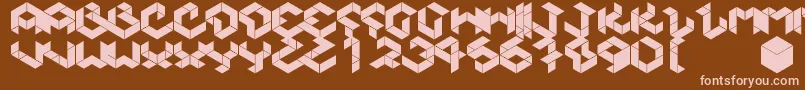 Kubikmeta Font – Pink Fonts on Brown Background