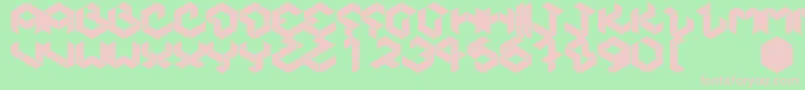 Kubikmeta Font – Pink Fonts on Green Background