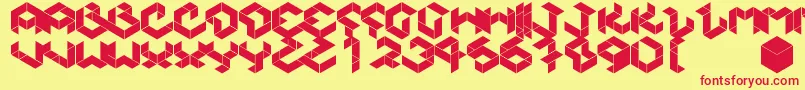Kubikmeta Font – Red Fonts on Yellow Background