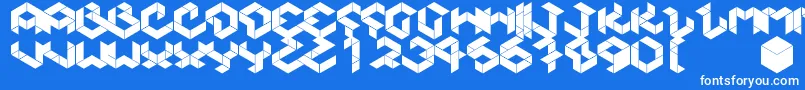 Kubikmeta Font – White Fonts on Blue Background
