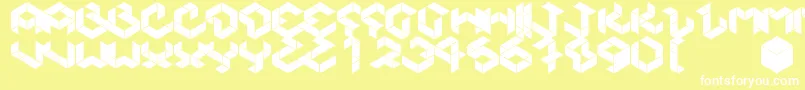 Kubikmeta Font – White Fonts on Yellow Background