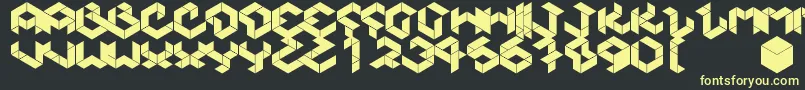 Kubikmeta Font – Yellow Fonts on Black Background
