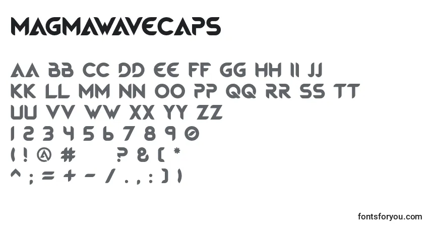 Schriftart MagmawaveCaps – Alphabet, Zahlen, spezielle Symbole
