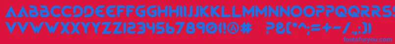 MagmawaveCaps Font – Blue Fonts on Red Background