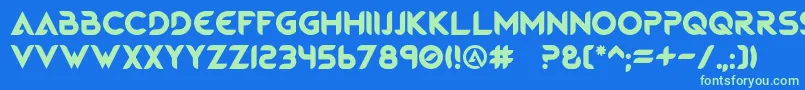 MagmawaveCaps Font – Green Fonts on Blue Background