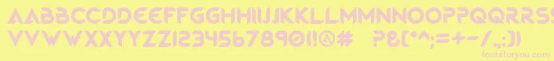 フォントMagmawaveCaps – ピンクのフォント、黄色の背景