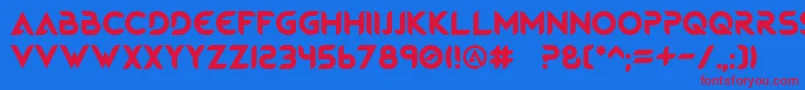 MagmawaveCaps Font – Red Fonts on Blue Background