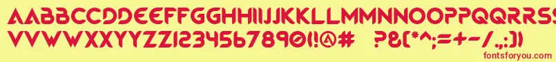 フォントMagmawaveCaps – 赤い文字の黄色い背景