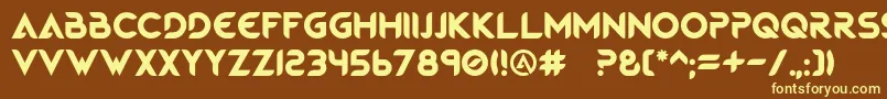 MagmawaveCaps Font – Yellow Fonts on Brown Background