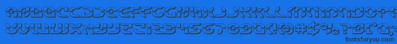 Starfighter3D Font – Black Fonts on Blue Background