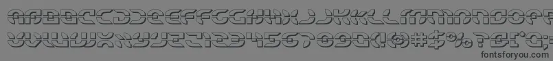 Starfighter3D-Schriftart – Schwarze Schriften auf grauem Hintergrund