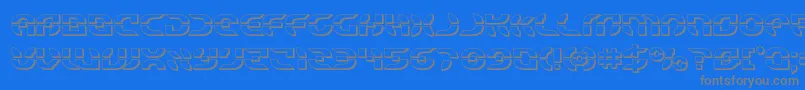 Starfighter3D Font – Gray Fonts on Blue Background