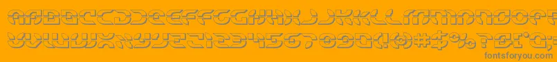 Starfighter3D-Schriftart – Graue Schriften auf orangefarbenem Hintergrund