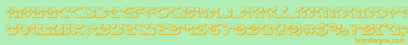 Starfighter3D Font – Orange Fonts on Green Background