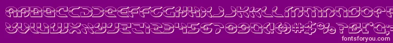 Starfighter3D-Schriftart – Rosa Schriften auf violettem Hintergrund