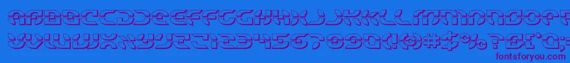 Starfighter3D-Schriftart – Violette Schriften auf blauem Hintergrund