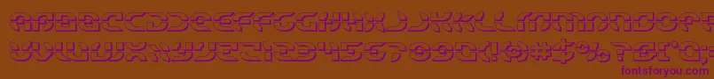 Starfighter3D-Schriftart – Violette Schriften auf braunem Hintergrund