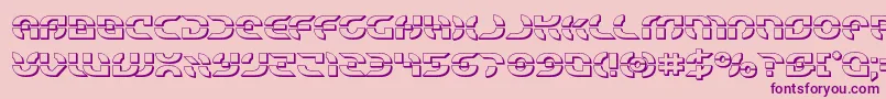 Starfighter3D-Schriftart – Violette Schriften auf rosa Hintergrund