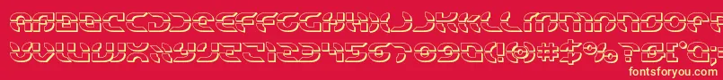 Starfighter3D Font – Yellow Fonts on Red Background