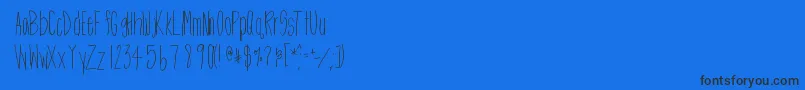 Czcionka Htskinnyme – czarne czcionki na niebieskim tle