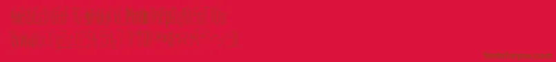 Htskinnyme-Schriftart – Braune Schriften auf rotem Hintergrund