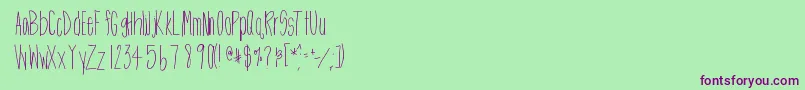 Htskinnyme Font – Purple Fonts on Green Background