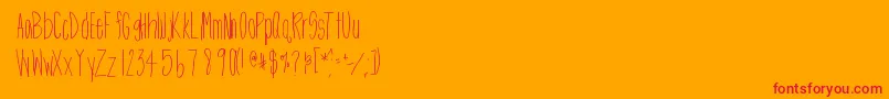 Htskinnyme Font – Red Fonts on Orange Background