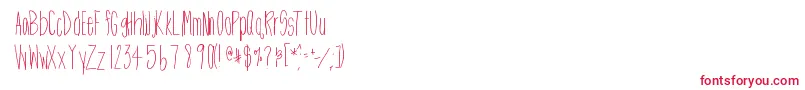 Htskinnyme Font – Red Fonts on White Background