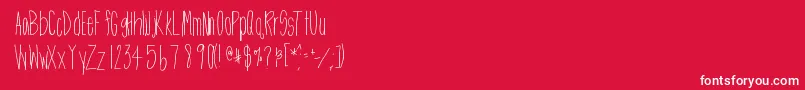 Fonte Htskinnyme – fontes brancas em um fundo vermelho