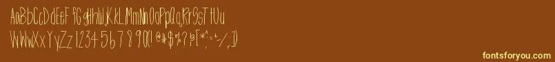 Htskinnyme Font – Yellow Fonts on Brown Background