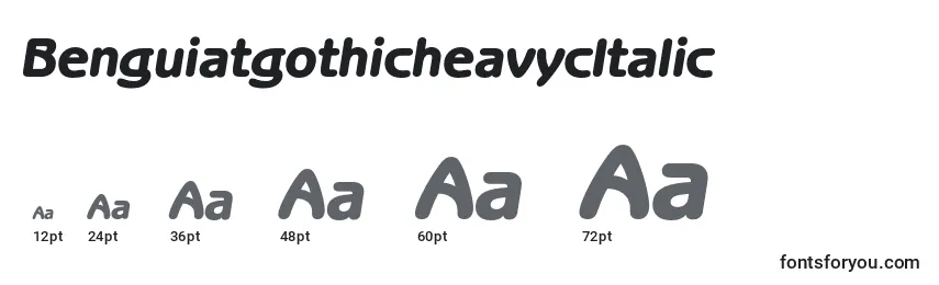 Размеры шрифта BenguiatgothicheavycItalic