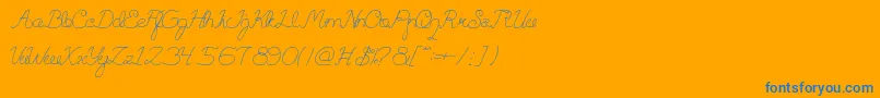 フォントQuestionOfScience – オレンジの背景に青い文字