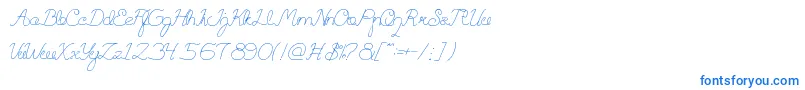 フォントQuestionOfScience – 白い背景に青い文字