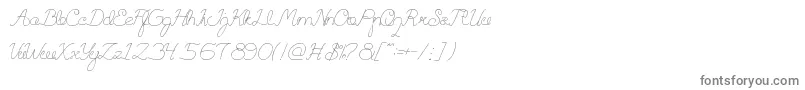 フォントQuestionOfScience – 白い背景に灰色の文字