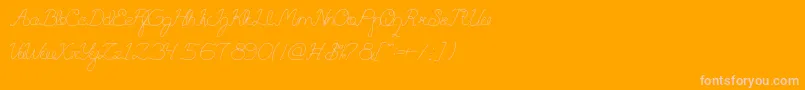 QuestionOfScience-Schriftart – Rosa Schriften auf orangefarbenem Hintergrund