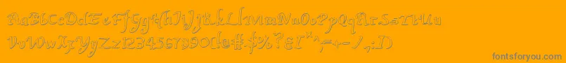 ValleyForgeOutline-Schriftart – Graue Schriften auf orangefarbenem Hintergrund