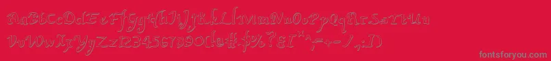 ValleyForgeOutline-Schriftart – Graue Schriften auf rotem Hintergrund