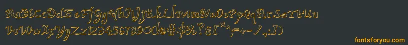 フォントValleyForgeOutline – 黒い背景にオレンジの文字