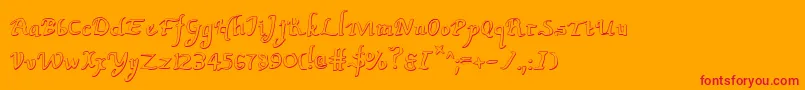 フォントValleyForgeOutline – オレンジの背景に赤い文字