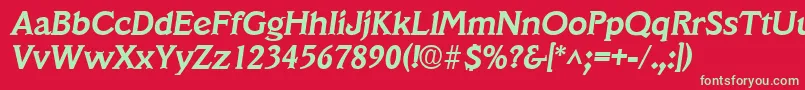VeracruzBoldItalic Font – Green Fonts on Red Background