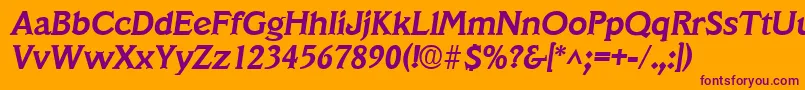 VeracruzBoldItalic Font – Purple Fonts on Orange Background