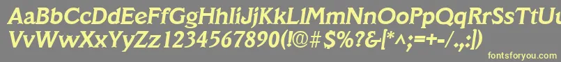 VeracruzBoldItalic Font – Yellow Fonts on Gray Background