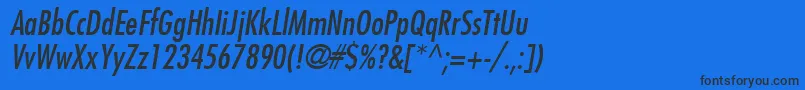 フォントKudosCondensedSsiCondensedItalic – 黒い文字の青い背景
