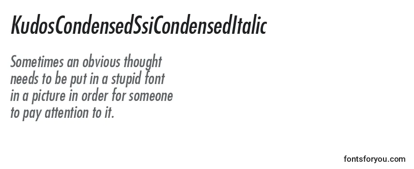 KudosCondensedSsiCondensedItalic Font