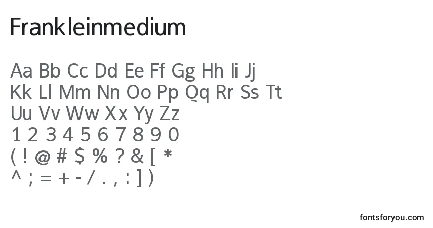 A fonte Frankleinmedium – alfabeto, números, caracteres especiais
