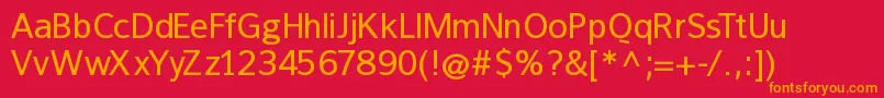 Frankleinmedium Font – Orange Fonts on Red Background