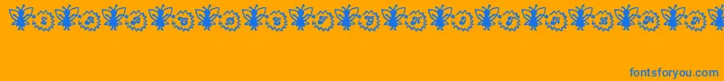 フォントFairySparkle – オレンジの背景に青い文字