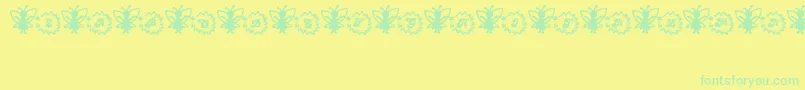 Czcionka FairySparkle – zielone czcionki na żółtym tle